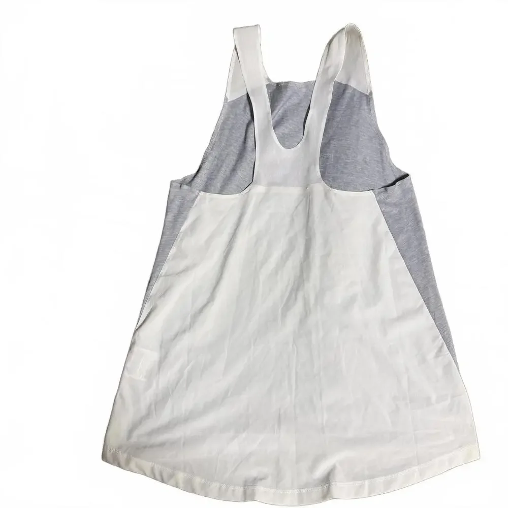 NIKE Dryfit Loose fit White/Grey racer back light weight training top. SZ XS - Picture 4 of 7
